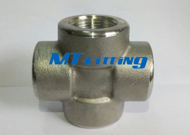 ASTM A182 F317L Stainless Steel High Pressure Fitting Cross With Threaded End